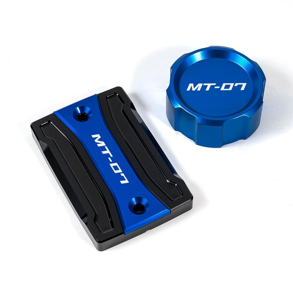 Moto Accessori per MT07 TRACER MT 07 FZ07 2014-2021 2022 2023 2024 2025 Anteriore e Posteriore Coperchio Serbatoio Fluido Freno in Alluminio (Blu)