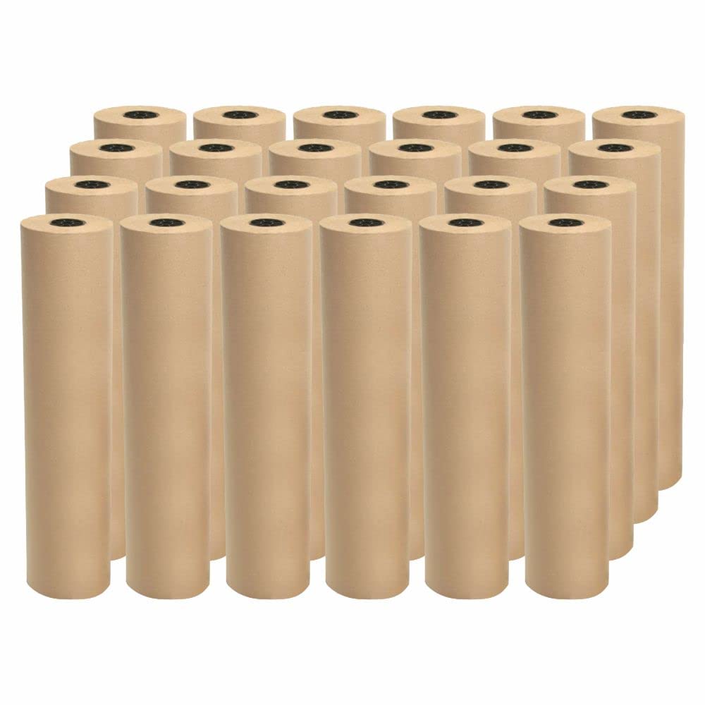 3 Ace Crafts 24 Brown Paper Packing Roll 8m x 50cm Kraft Paper Sheet, Bouquet Wrap Christmas Presents Wrapping Paper Display Poster Paper Rolls for Gifts, Postal Shipping, Floor Covering Table Runners