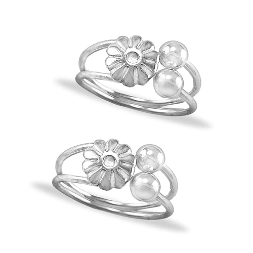 925 Sterling Floral Silver Women Bichiya | Toe Ring of Silver | Silver Chutki For Women