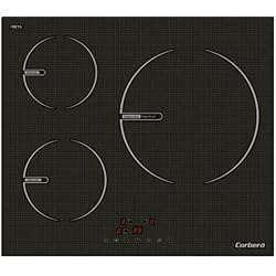 Corbero Ccibr7203 Corberó CCIG9322 Encimera por Inducción, 3 Zonas, Potencia 6000 W, Touch Control, 1 Boosters, Zona grande 30 Cms, Temporizador 99 Minutos, desconexión seguridad, Bloqueo de seguridad para niños