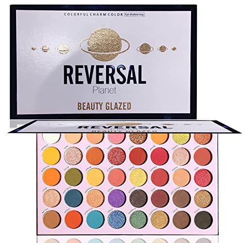Reversal Planet Eyeshadow Palette, Highly Pigmented 40 Shades Everyday Matte Shimmer Glitter Makeup Artistry Palette , Waterproof Blendable Eye Shadow, No Flaking, Little Fall Out, Stay Long, Hard Smudge, Cruelty- Free Makeup Pallet, Full Face Eye Make Up For Beginners Any Skin Tones Shading And Contouring Smokey Eye #TOP9