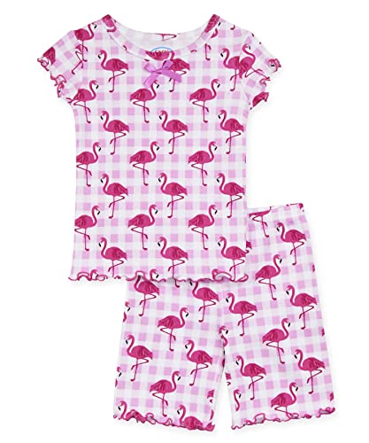 Sara's Prints Girls Fitted 2 Piece Short Pajama Set