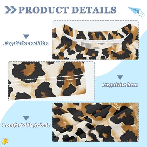Kids Rash Guard Girls Boys Toddler Swim Shirts Short Sleeve Animal Leopard UPF 50+ 3T3