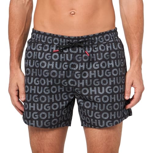 HUGO Men's Standard Allover Logo Swim Trunks