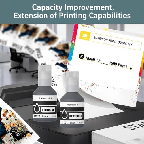 Image of KOSH BTD100 Refill Ink Compatible with Brother DCP-T236, DCP-T230, DCP-T436W, DCP-T430W, DCP-T535DW, DCP-T530DW, DCP-T730DW, DCP-T830DW,MFC-T930DW Printers