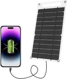 Lixada Carregador portátil para celular com painel solar, porta USB, de alta potência, em formato de papel, silício monocristalino, para acampamento