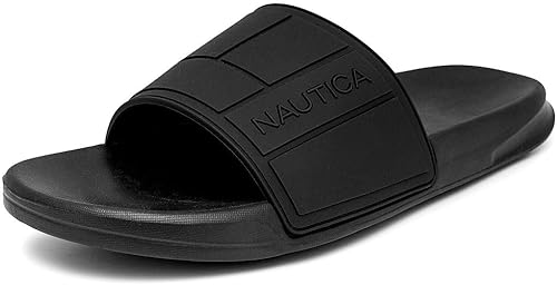 Nautica - Sandalias de punta abierta para hombre, pantuflas de ducha cómodas para interiores y exteriores