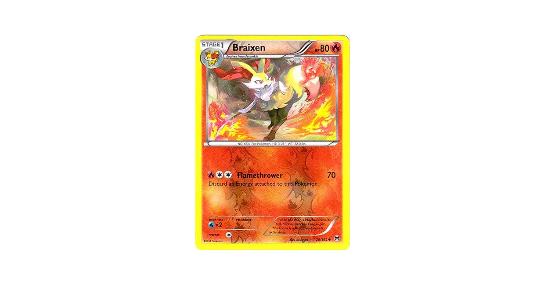 26ブレインタートル Amazon.com: Pokemon - Braixen (26/162) - XY Breakthrough