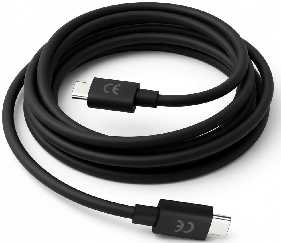 Image of HANYCONY Type C to C Turbo Charging Cable for Motorola Edge 60 Fusion, Edge 50 Fusion, Edge 50 Ultra, 50 Pro, Razr 50 Ultra, G45, G54, G64, G35, E40, Edge 40 Neo | Original Fast Charging