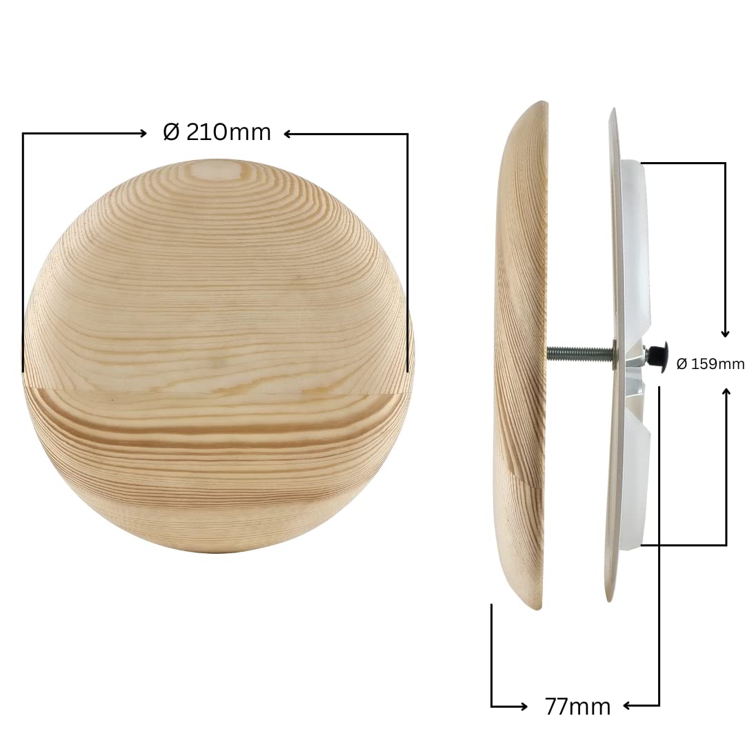 LIRAST Harzfreier Holzdiffusor Für Sauna – 160 Mm, Verstellbar, Schwarze Erle, Für Wand & Decke