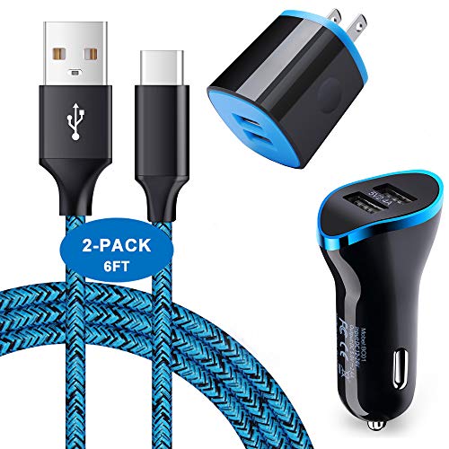 USB Type C Charger, Wall Charger, Car Charger, AndHot Dual Port Wall Adapter