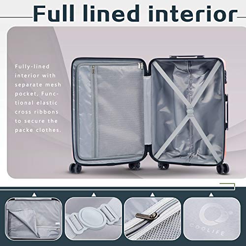 Coolife Luggage Expandable Suitcase Pc+Abs 3 Piece Set thumb #5