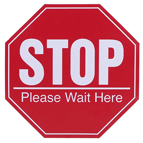 TETI 2er-Set Boden-Stoppschild-Aufkleber, Warnaufkleber, Sicherheitsabstand, Bodenmarkierung, Warnaufkleber für den öffentlichen Bereich - Image 7