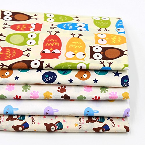 Cartoon Cotton Sewing Fabric For Diy Baby Quilting Bundle Material 5Pcs Size 40Cm X 50Cm #TOP1