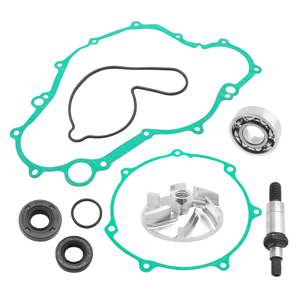 Kit de reparación de bomba de agua para Yama-ha YFZ450 2004-2013 Impulsor, Rodamiento, Eje, Junta, O-Ring 5DJ-12451-00-00 93102-11008-00 93102-12321-00