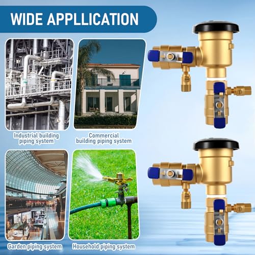 Image of MorningRo 34-720A 3 /4 inch 720A Brass Pressure Vacuum Breaker Assembly for Water Lines Valve Assembly Max 400 PSI Backflow Preventer Valve to Maintain Plumbing System Integrity (Blue)