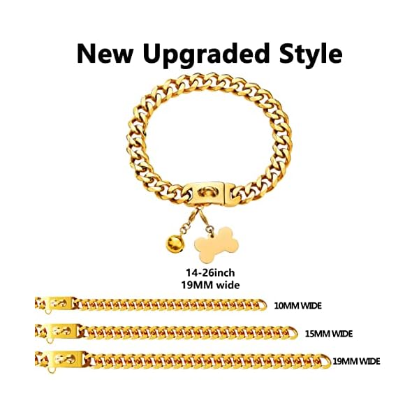 Chain-Dog-Collars-for-Medium-Large-Dogs-Heavy-Duty-19MM-Gold-Cuban-Link-Dog-Collar-Chew-Proof-with-Customized-ID-Tag-18 Stylish and Durable Gold Cuban Link Dog Collars - Customizable
