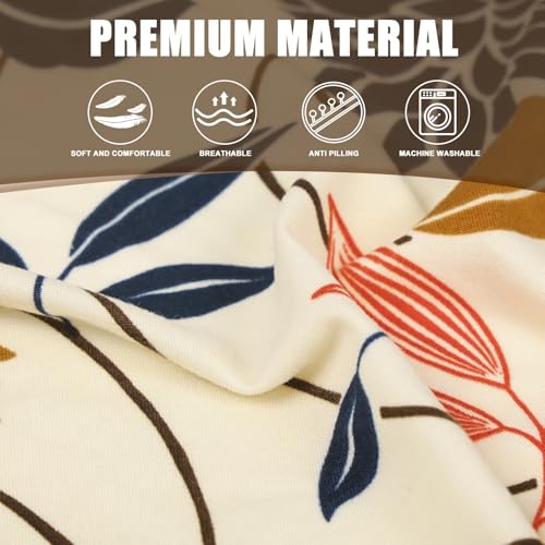 Image of SearchI RV Dinette Cushion Covers, Stretch Camper Cushion Slipcovers for Travel Trailer Couch RV Booth Seat, Replacement Camper Sofa Chair Protector (2 Backrest Cover & 2 Bench Cover, Orange Flower)
