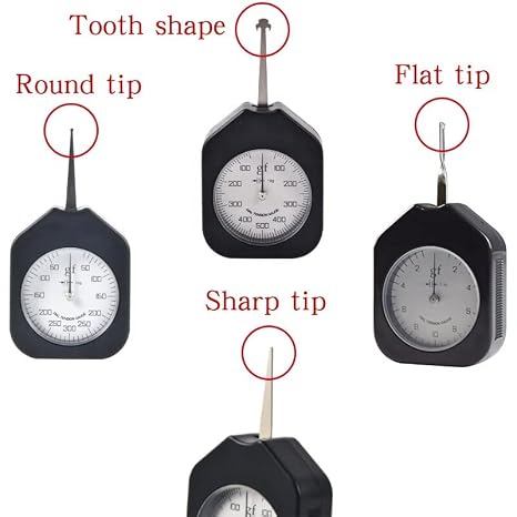 300G Orthodontic Tensile Gauge - Portable Durable Metal with LCD Display - Dial Tension Gauge for Relay Contacts and Spring Tension