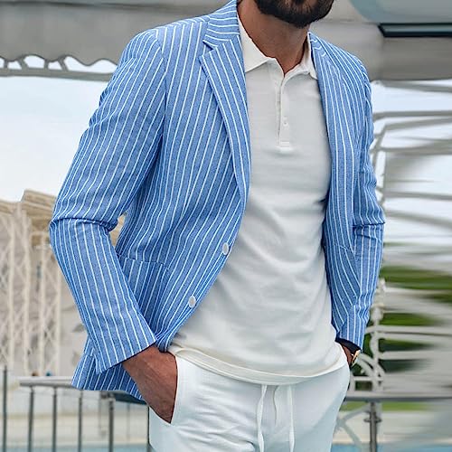 Striped Blazers for Men's Peak Lapel Sports Coat Business Stripes Suit Jacket Banquet Celebration Fashion Sport Coat2