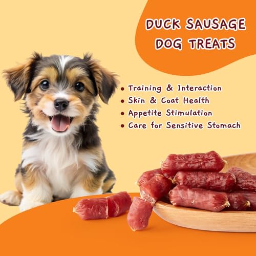 Image of Jungle Calling Soft Duck Sausage Treats for Small & Medium Dogs, 10.6 oz