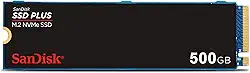 SSD Sandisk Plus - 500GB, NVMe, M.2 2280, Leitura até 2400MB/s, Gravação até 1500MB/s