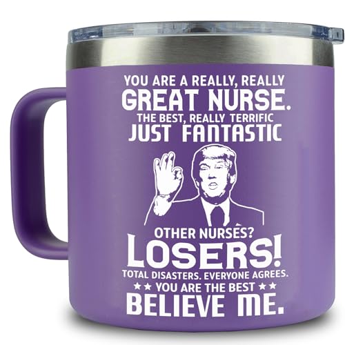Nurse Gifts for Women - Nurses Week Gifts 2025 - Nurse Rn Lpn Practitioner Gift for Women - Retirement, Birthday, Graduation Appreciation Nursing Student Ideas - 14 Oz Purple Nursing Mug