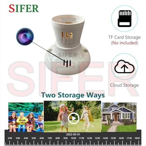 Image of SIFER 1080p spy Bulb Holder Camera with Audio and Video Recorder, Remote Monitoring, Cloud & SD Card Support Upto 128 gb, Hidden spy Camera Invisible Camera for Home & Office, Lookcam App Controlled