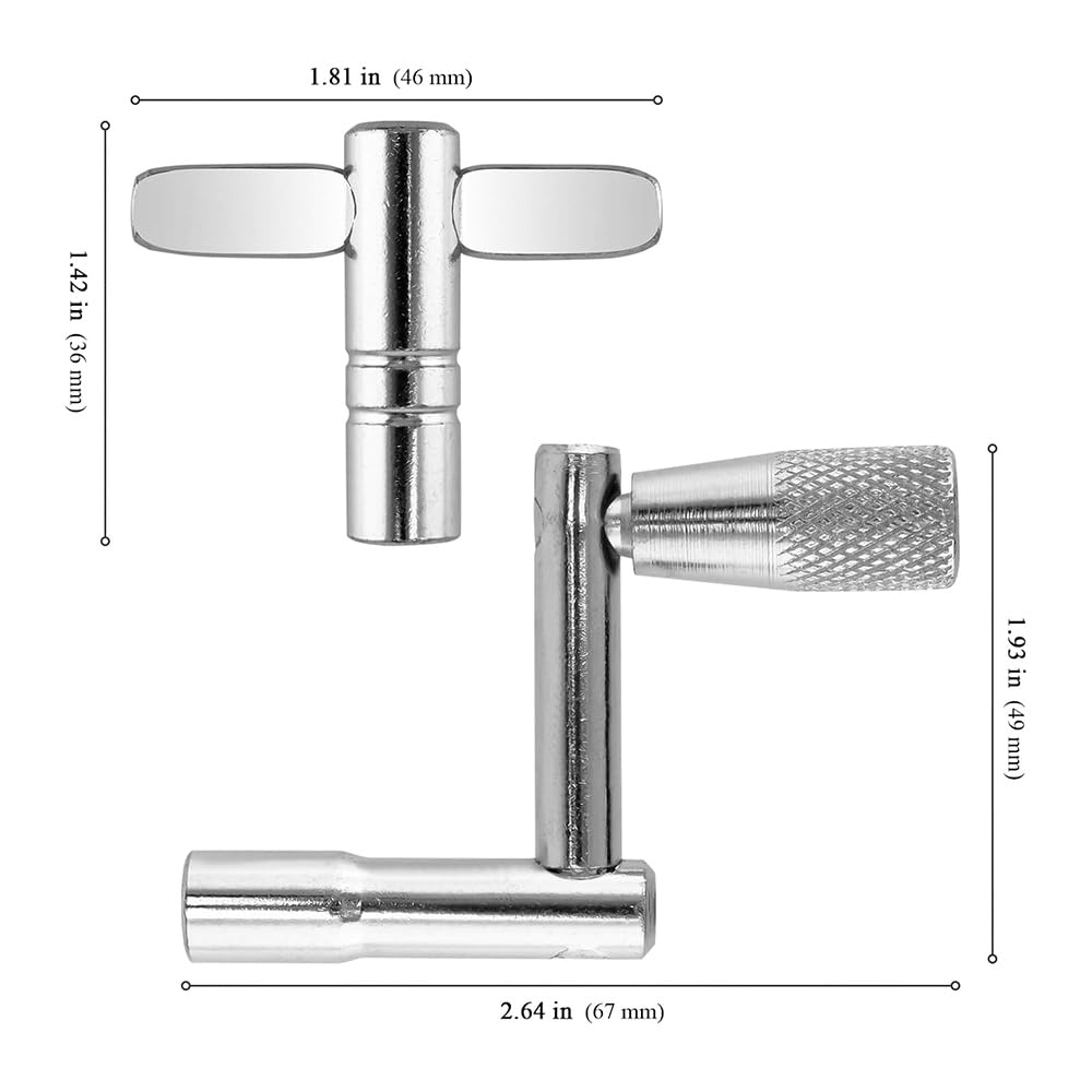 Alnicov 4 PCS Tuning Keys Set Include 1 Z-Shaped Drum Wrench And 3 T-Shaped Drum Wrenches Drum Accessories Set - Image 2
