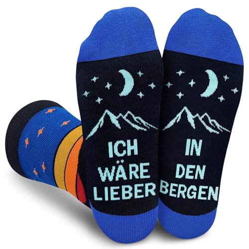 Gemtte Socken für Männer und Frauen, Ich wäre lieber In der Bergen, Geschenk für Wanderer Wanderfreunde Camping Reise Urlaub Geburtstag Gemtte Socken für Männer und Frauen, Ich wäre lieber In der Bergen, Geschenk für Wanderer Wanderfreunde Camping Reise Urlaub Geburtstag