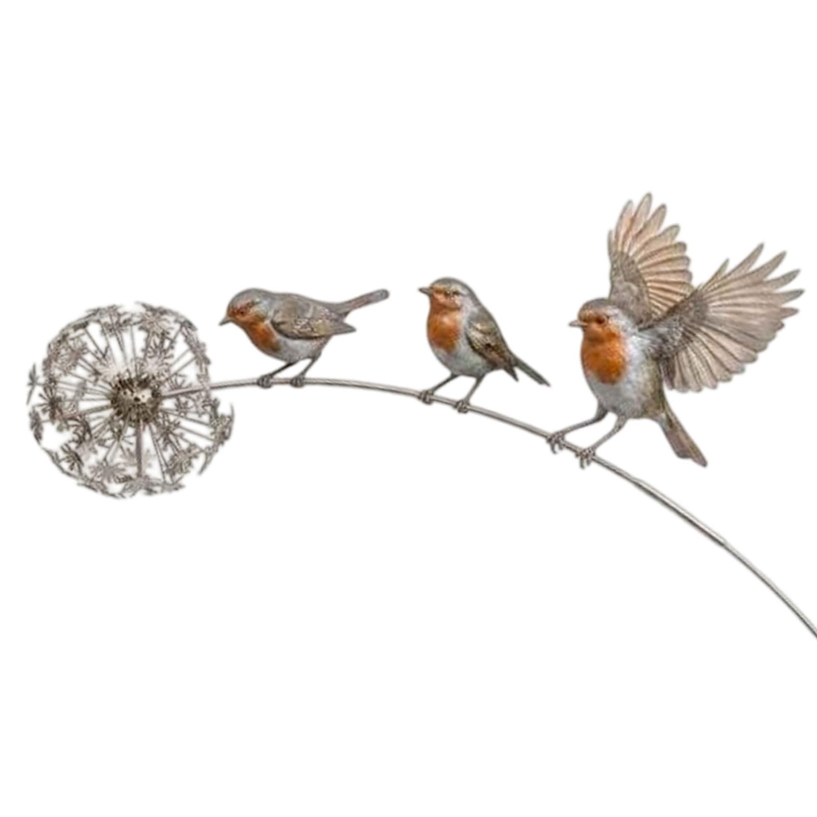 IZTOYNDA Rustproof Garden Stake Iron Bird Sculpture Antique Garden Decoration Yard Patio Flower Bed Outdoor Decoration Permanent Outdoor Yard Art