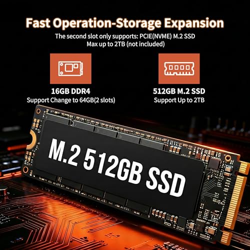 Image of DreamQuest Mini PC Windows11 Pro Pre-Load, AMD Ryzen 5 7430U (Up to 4.3GHz,6C /12T),16GB DDR4 512GB M.2 SSD Mini Desktop Computers, Dual HDMI 4K@60Hz / LAN, Type-C, WiFi 6, BT 5.3 for Home Business