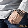 555Jewelry Stainless Steel Braided Double Wrap Leather Twist Rope Chain Cord Adjustable Magnetic Clasp Simple Men Women Unisex Fashion Jewelry Accessory Bangle Bracelet, Black & Black 8 Inch #1