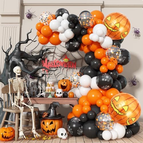 Ballon en aluminium 4D Halloween kit arche orange et noir
