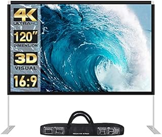 Abdtech Portable Outdoor Movie Screen, 120 inch 3D Projector Screen Frame Foldable Movie Screen for Projectors Outdoor Film Movie Night with Carrying Bag for Indoor Outdoor Home Party Camping