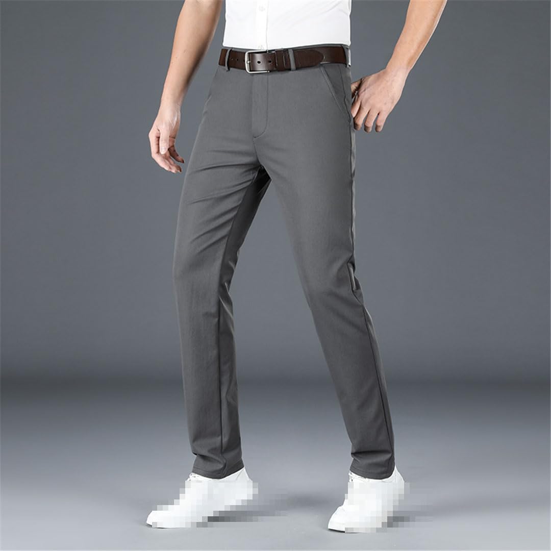Vogrtcc Pantaloni Lunghi Casual da Uomo d'Affari Primavera Estate Pantaloni da Completo Pantaloni Formali Dritti Elastici Taglie Forti