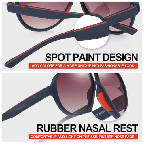 Polarized Aviator Sunglasses for Women Men, Classic 70s Sun Glasses Vintage Trendy Oval Aviators Shades New3