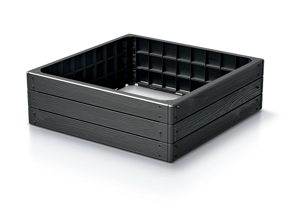 Garden Raised Grow Beds -STRONG- Rectangle Square Hex Vegetable Herb BOX Planter Trough (Anthracite, Square 75cm x 75cm)