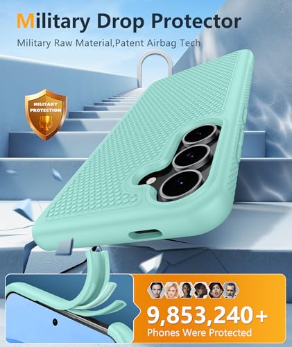 Image of FNTCASE for Samsung Galaxy S25 FE Case: Shockproof Protective Lightweight with Screen Protector Duty Rugged Cell Phone Cover Non Slip | Military Grade Drop Protection for S25FE(Mint Green, 6.7inches)