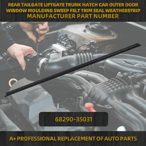 Image of Dasbecan Rear Tailgate Door Window Seal Compatible with 2003-2009 4Runner | Liftgate Window Weather Stripping Moulding Sweep Replace#68290-35031