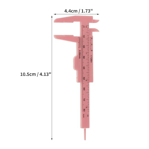 VOCOSTE Double Scale Eyebrow Measuring Ruler 4.13"x1.73" Pink 1 Pc