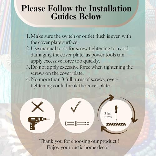 Placa para interruptor basculante estilo suroeste con cuero y turquesa 3