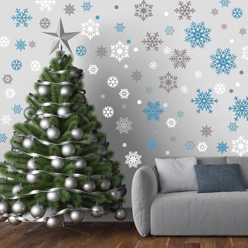Geyoga 305 Pieces Christmas Wall Decals Snowflakes...