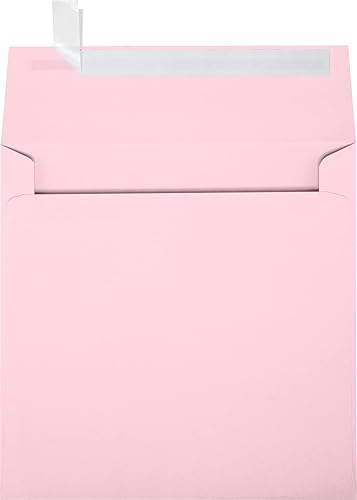 Sobres cuadrados  Sobres autosellantes para notas de agradecimiento, tarjetas, invitaciones, anuncios con cáscara y prensa  80lb rosa caramelo