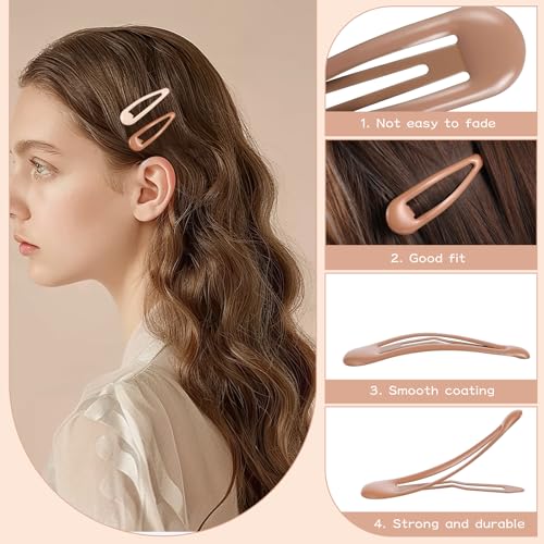 Obeoby 8763 30 Pcs 5 Colors Metal Snap Hair Clips, 2 Inch Hair Barrettes Hair Accessories thumb #2
