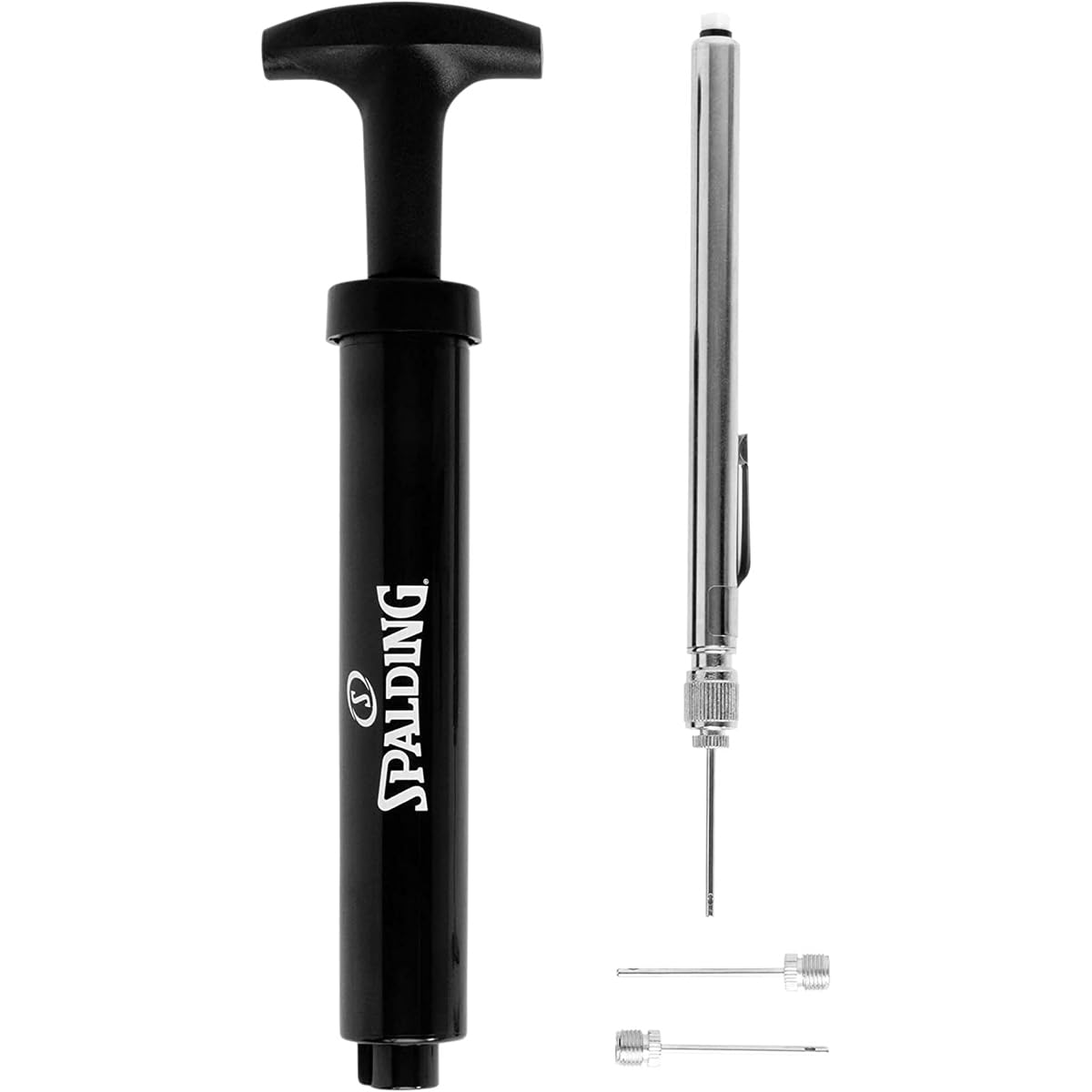 Spalding Sports Ball Pump Kit | Ideal for Basketball, Volleyball, Football, Soccer Ball &amp; Rugby Ball | Complete Hand Pump Kit with Needles