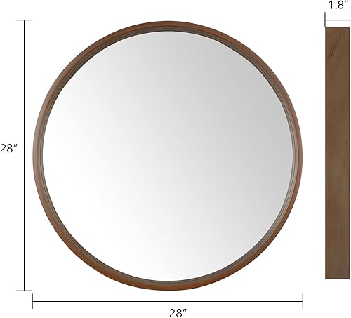 Miniatura 59 de WallBeyond Espejo redondo de madera de 24 pulgadas, espejo de pared circular para baño, espejo de pared redondo para decoración de pared, tocador