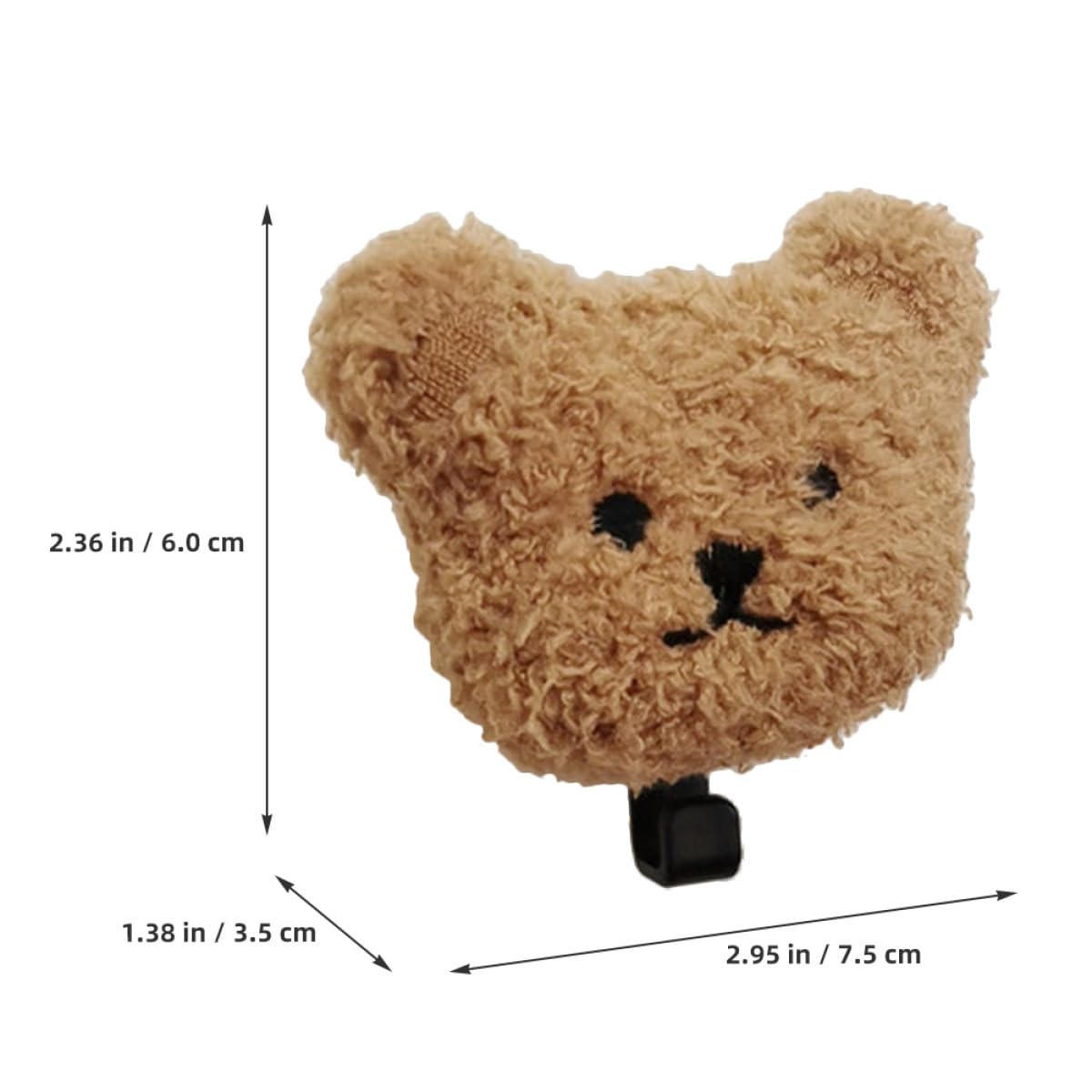 NUOBESTY Ganchos Adhesivos para Pared 2 Piezas Diseño Osito de Peluche de Felpa, para Llaves, Toallas y Paraguas, sin Taladro, Uso en Baño y Cocina, Colores Claro y Negro
