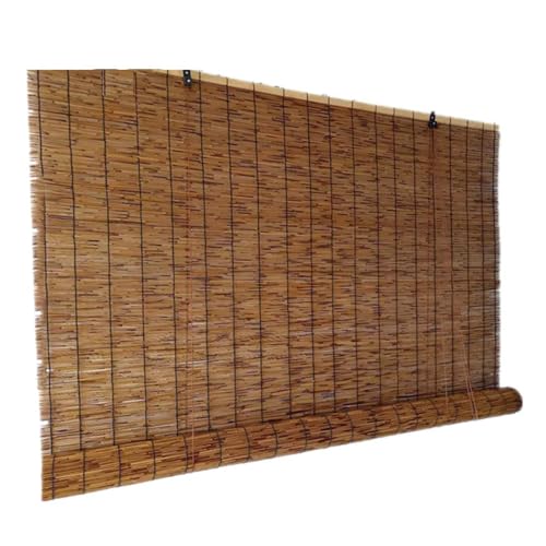 Estores Enrollables, Cortinas Bambu Exterior Persianas de Caña Natural Blackout Estor Bambu para Terraza Cocina Jardín Porche(90W x170Hcm)