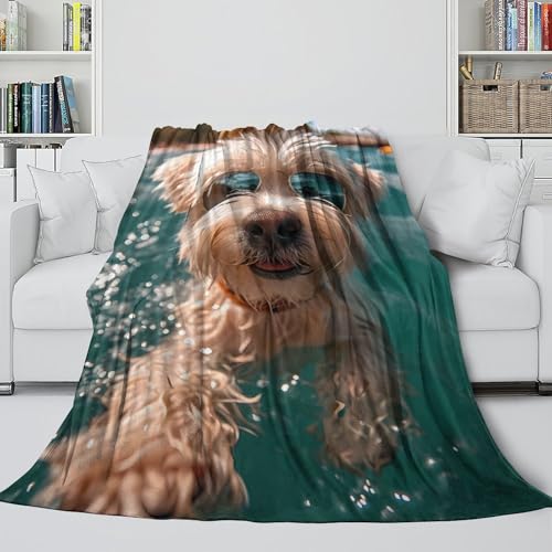 Plaid de plage aventurier motif chien jeté de canapé pour camping et voyage - 6